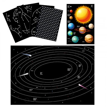 Pysselset rymdstickers 250st