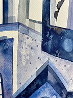 akvarell "Blue Mallorca" tavla orginal av Maria C Bernhardsson