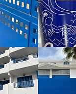 akvarell "Blue Mallorca" tavla orginal av Maria C Bernhardsson