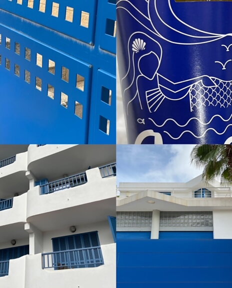 akvarell "Blue Mallorca" tavla orginal av Maria C Bernhardsson
