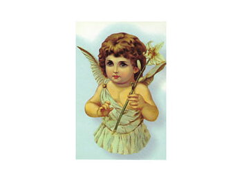 Vykort ängel med lilja