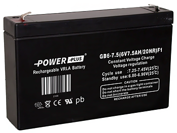 Power Plus Agm-batteri 6V 7,5Ah