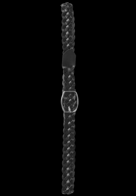Braided Leather Belt - Black - Street One - 5