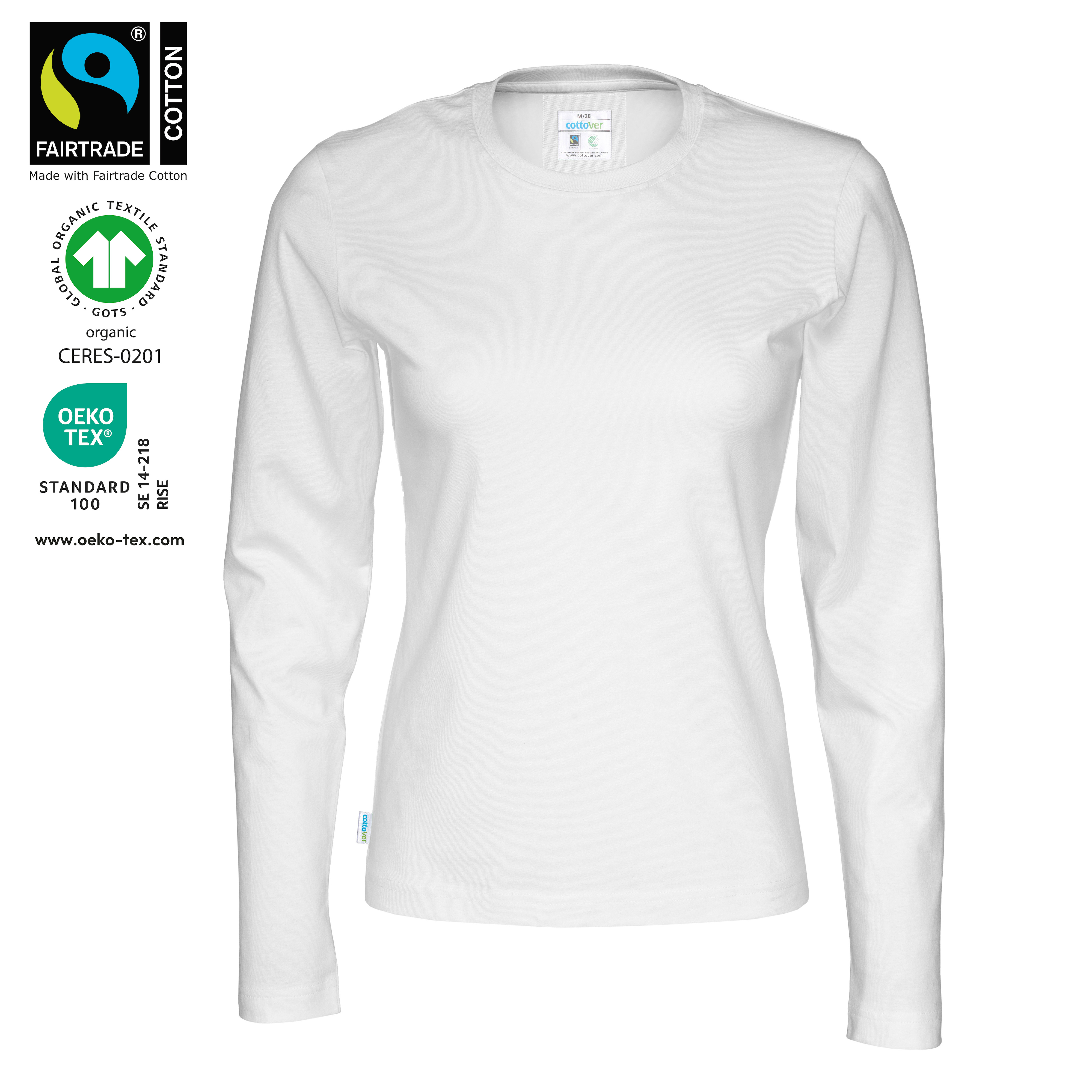 Cottover Långärmad T-shirt - Dam - Fairtrade & Ekologisk GOTS - 14 olika färger