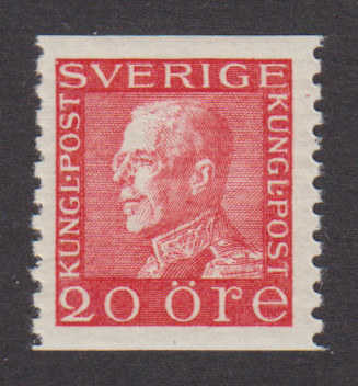 F 180b, 20 öre Gustaf V Profil vänster prakt **