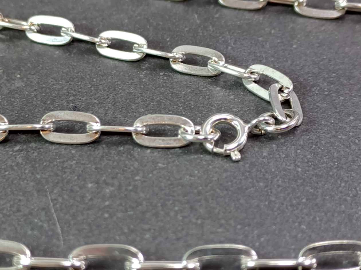 Platt Kabel Kedja i Sterling Silver  - 66cm - 2