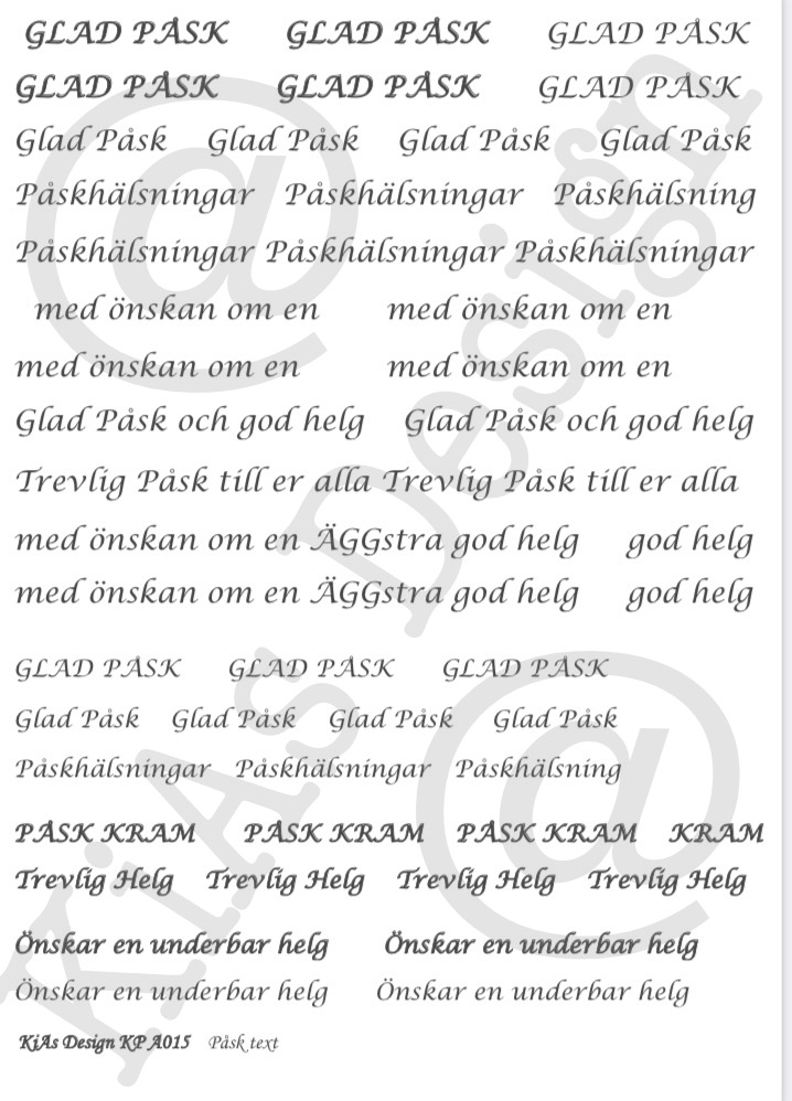 KD KP A015 -Påsk text 