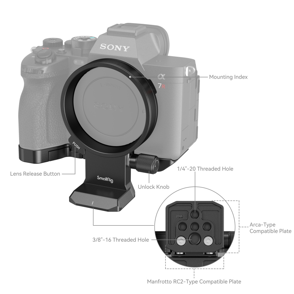 SmallRig Rotatable Horizontal-to-Vertical Mount Plate Kit for Sony Alpha 7R V / Alpha 7 IV / Alpha 7S III / Alpha 7R IV 4148 - 5