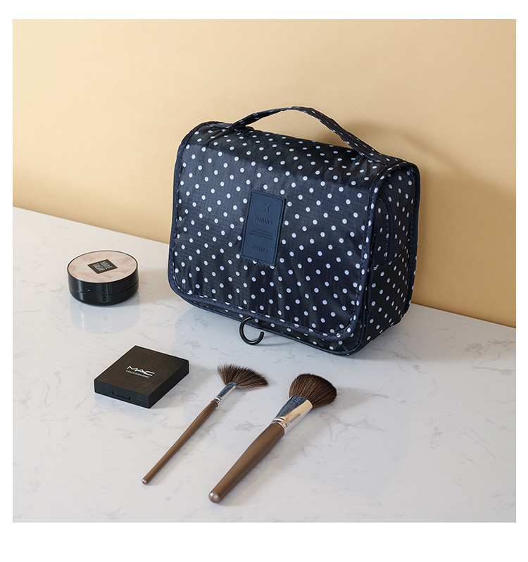Hängande Necessär / Resväska - Blå Polka Dot - 2