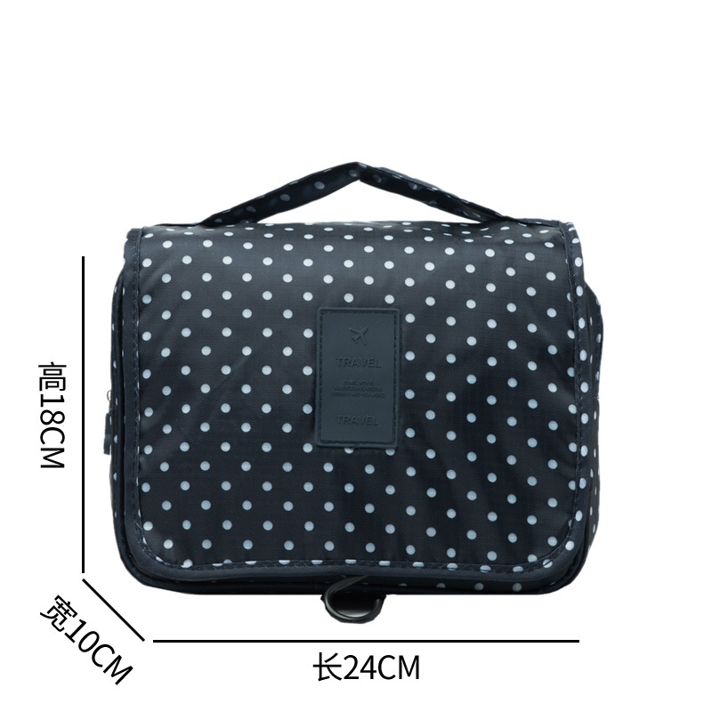 Hängande Necessär / Resväska - Blå Polka Dot - 3