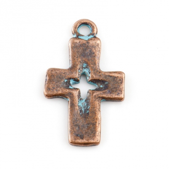 Charm - Cross Copper Patina