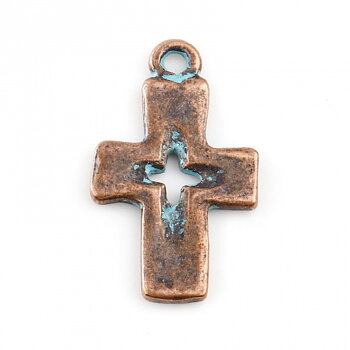 Berlock -   Kors, Koppar  Patina