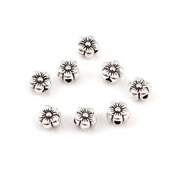 Mellandel i silver, blomma 7mm