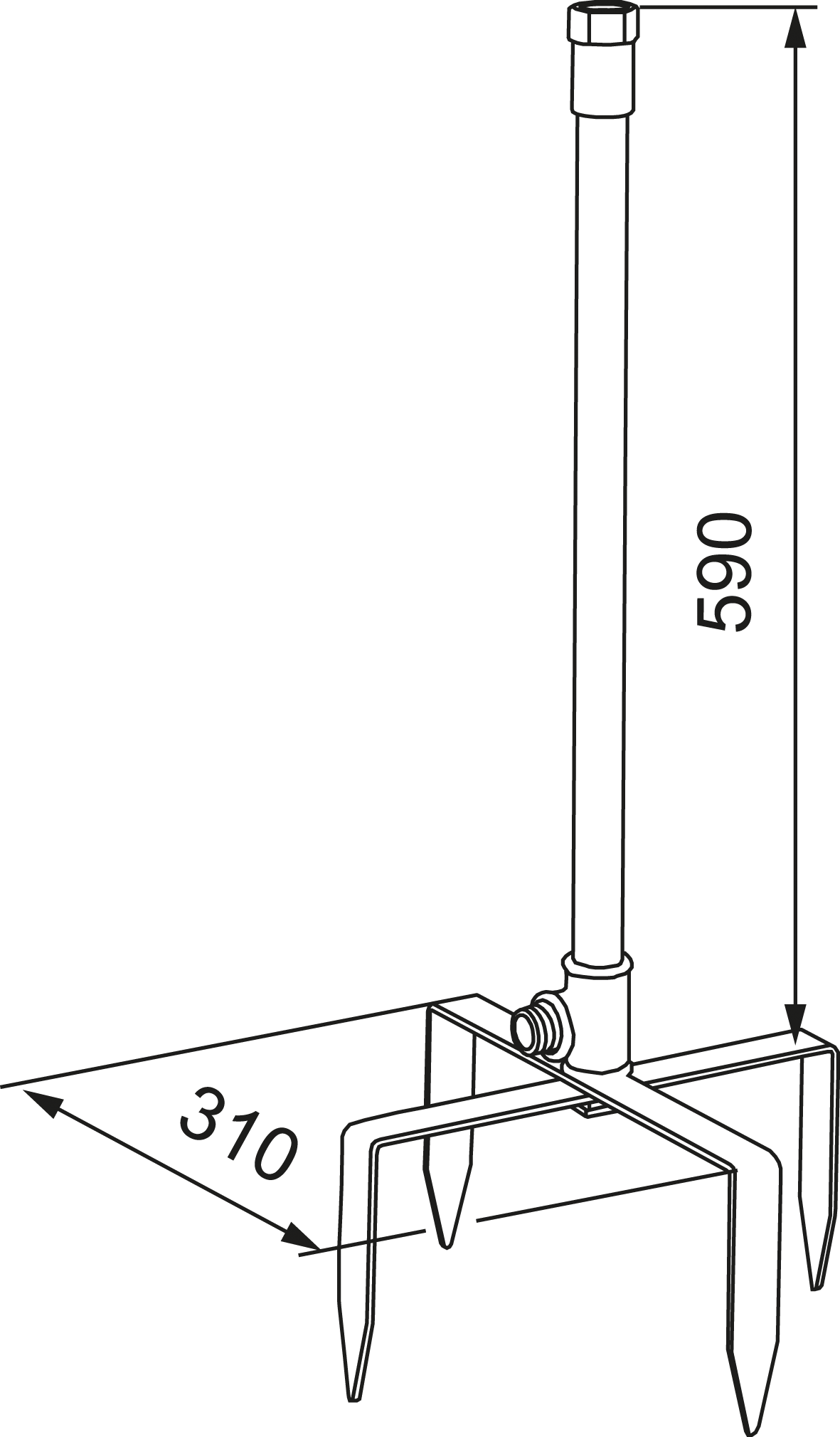 Foot for Garden outdoor shower - Black - 2