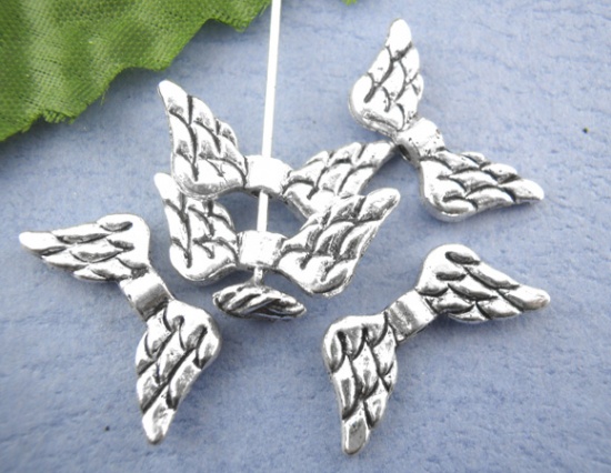 Wings - old silver patterned