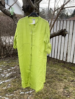 Linne Kimono murar/Klänning Lime grön Cosy House 