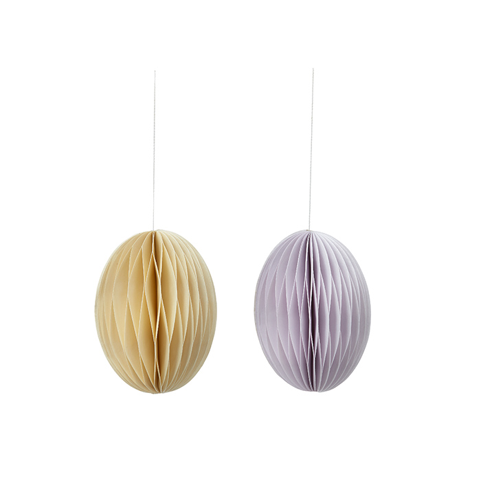 Pappersägg Swirl lavendel M set om 2st, från Bungalow
