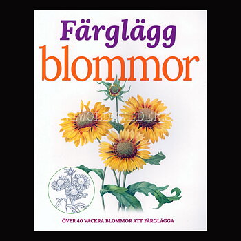 Färglägg blommor - S12