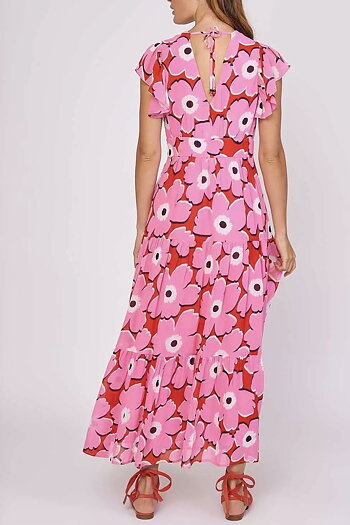 Derhy -Clemence Robe Longue Imprimée Fleurs