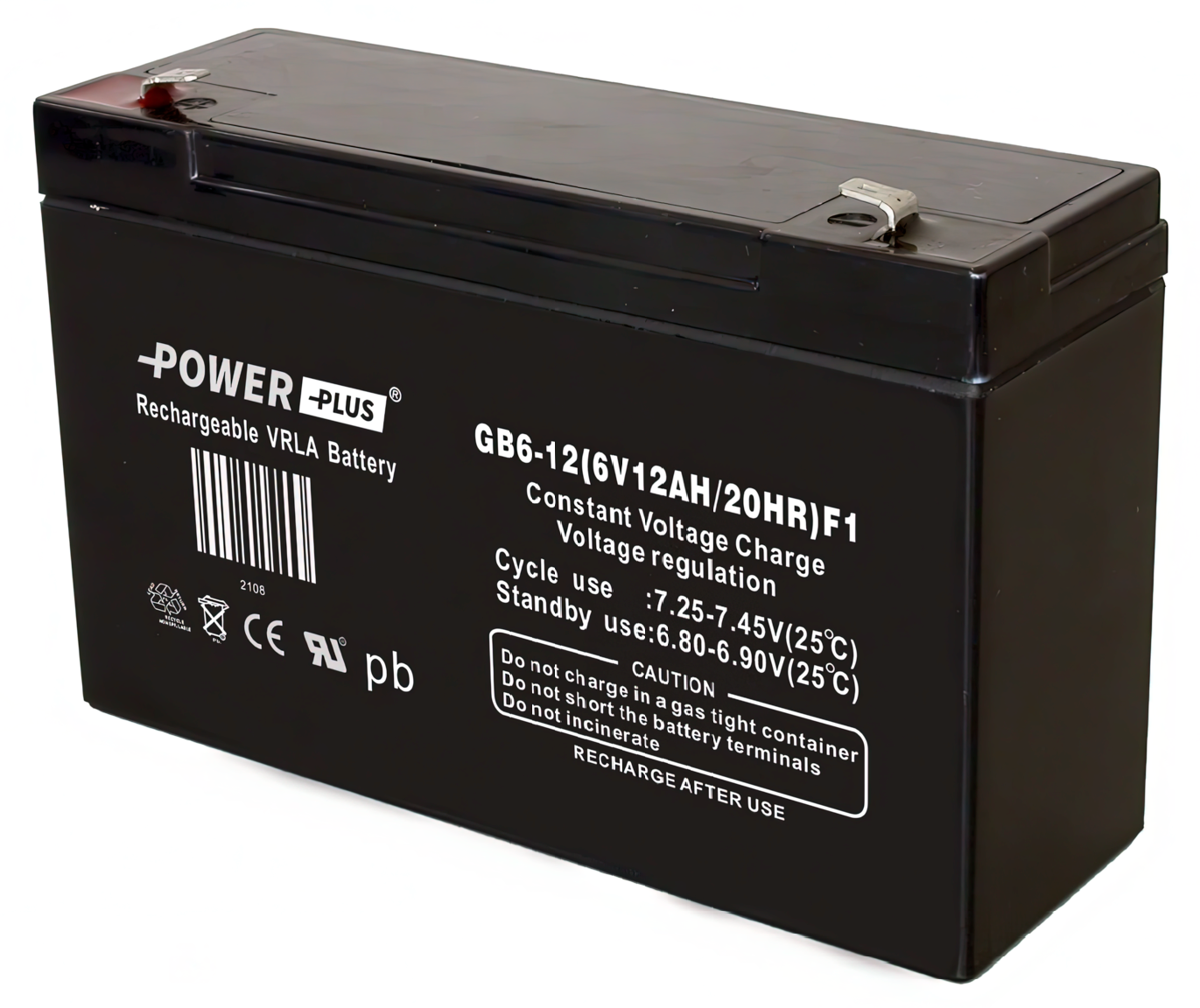 Power Plus Agm-batteri 6V 12 Ah