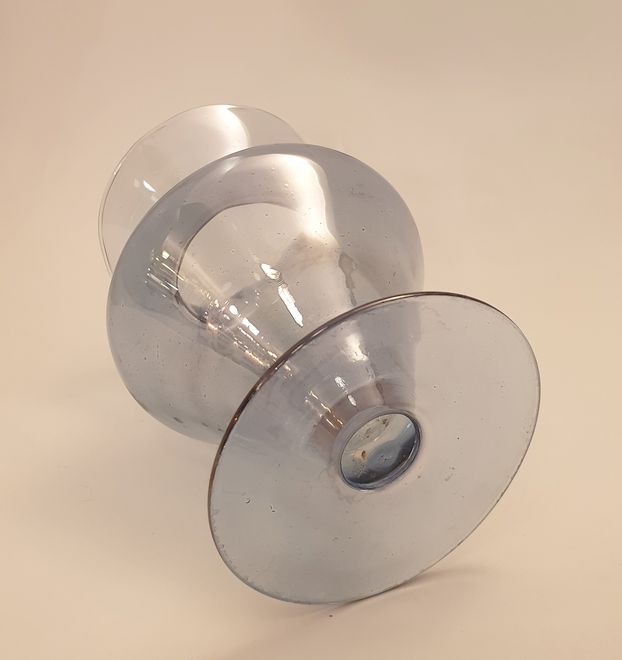 Grey-blue glass vase optic luster - 3