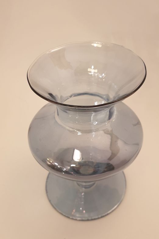 Grey-blue glass vase optic luster - 2