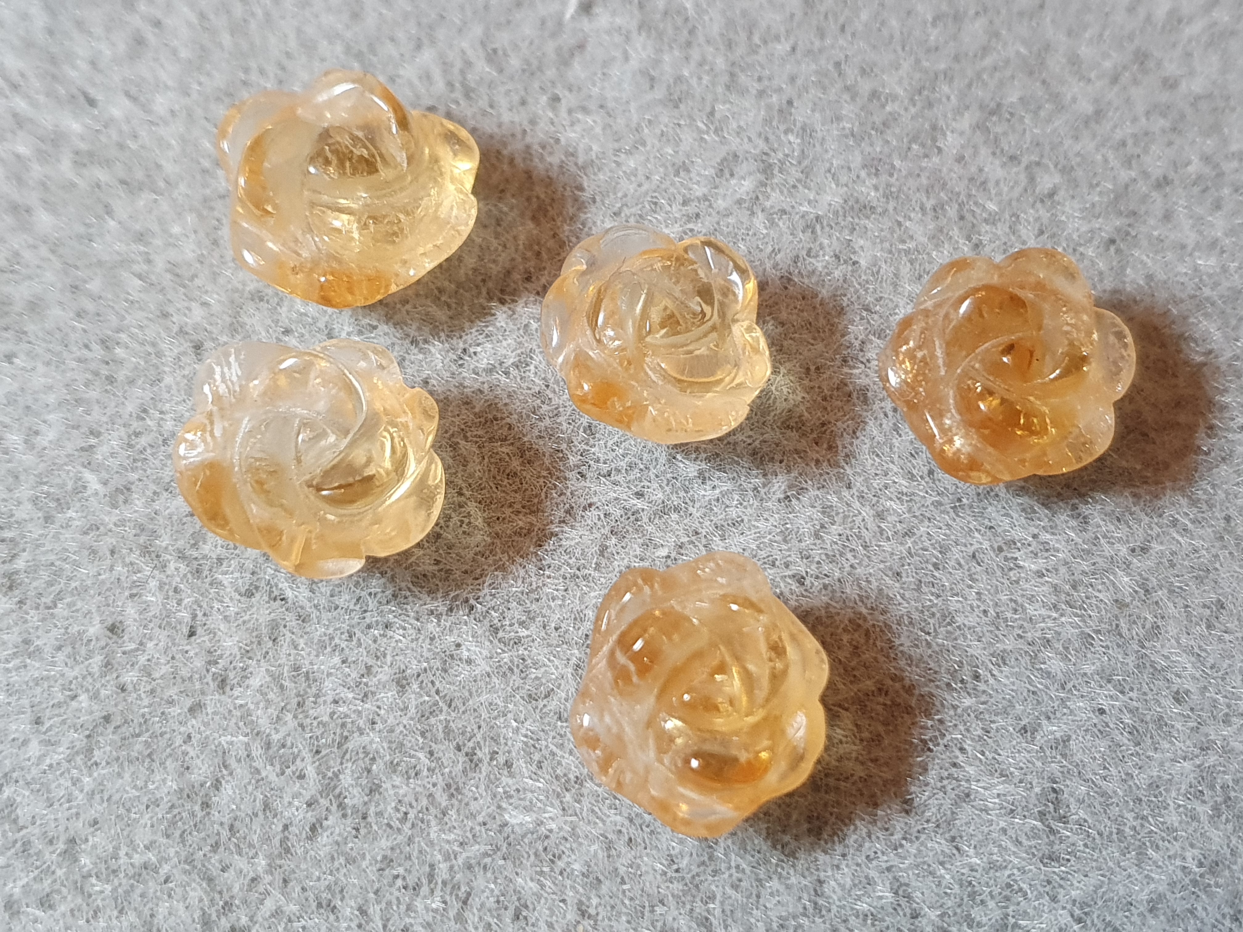 Citrin ros ca. 12,5-13mm 5st/fp Pris/fp ( 0,6 ) - 2