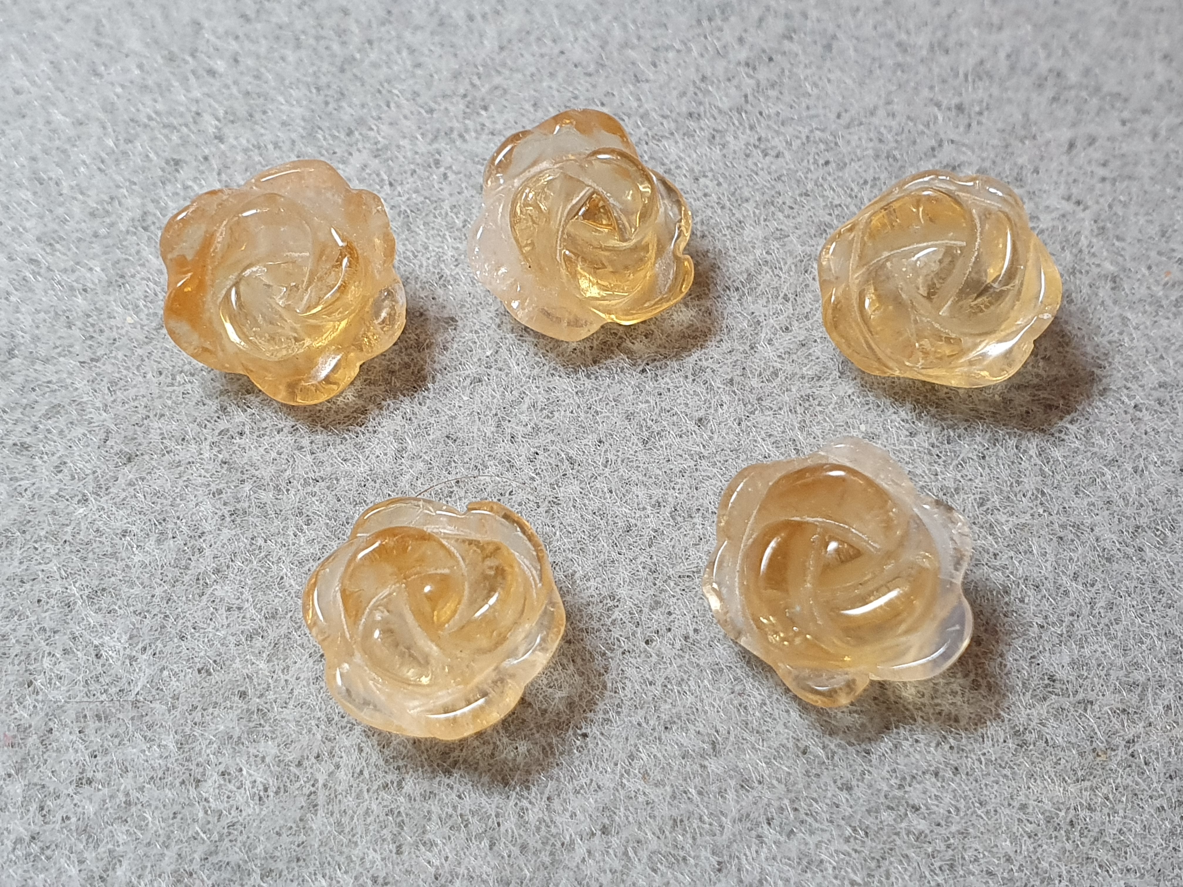 Citrin ros ca. 12,5-13mm 5st/fp Pris/fp ( 0,6 ) - 4