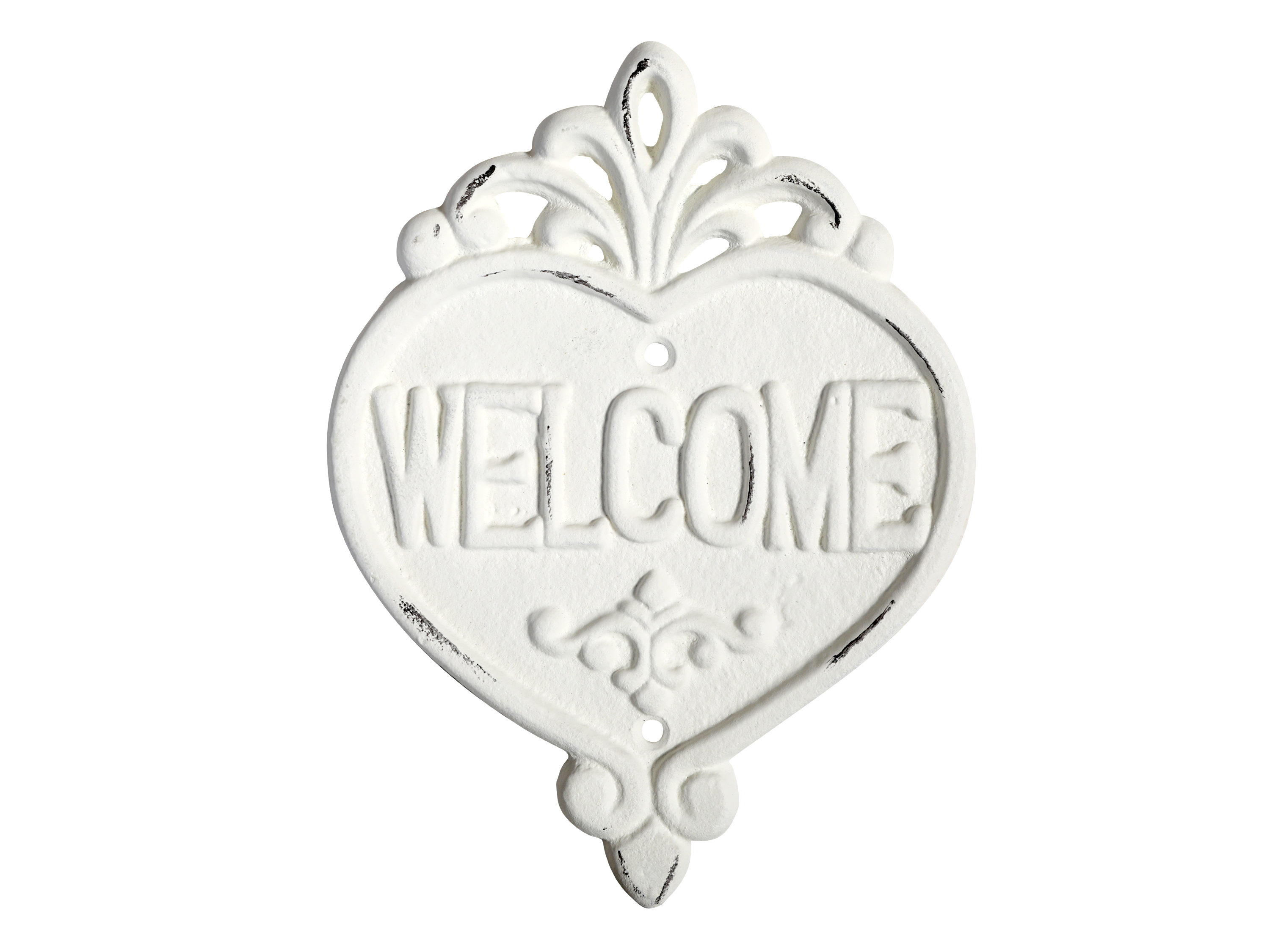 Skylt - Gjutjärn - Welcome - Vit - 3