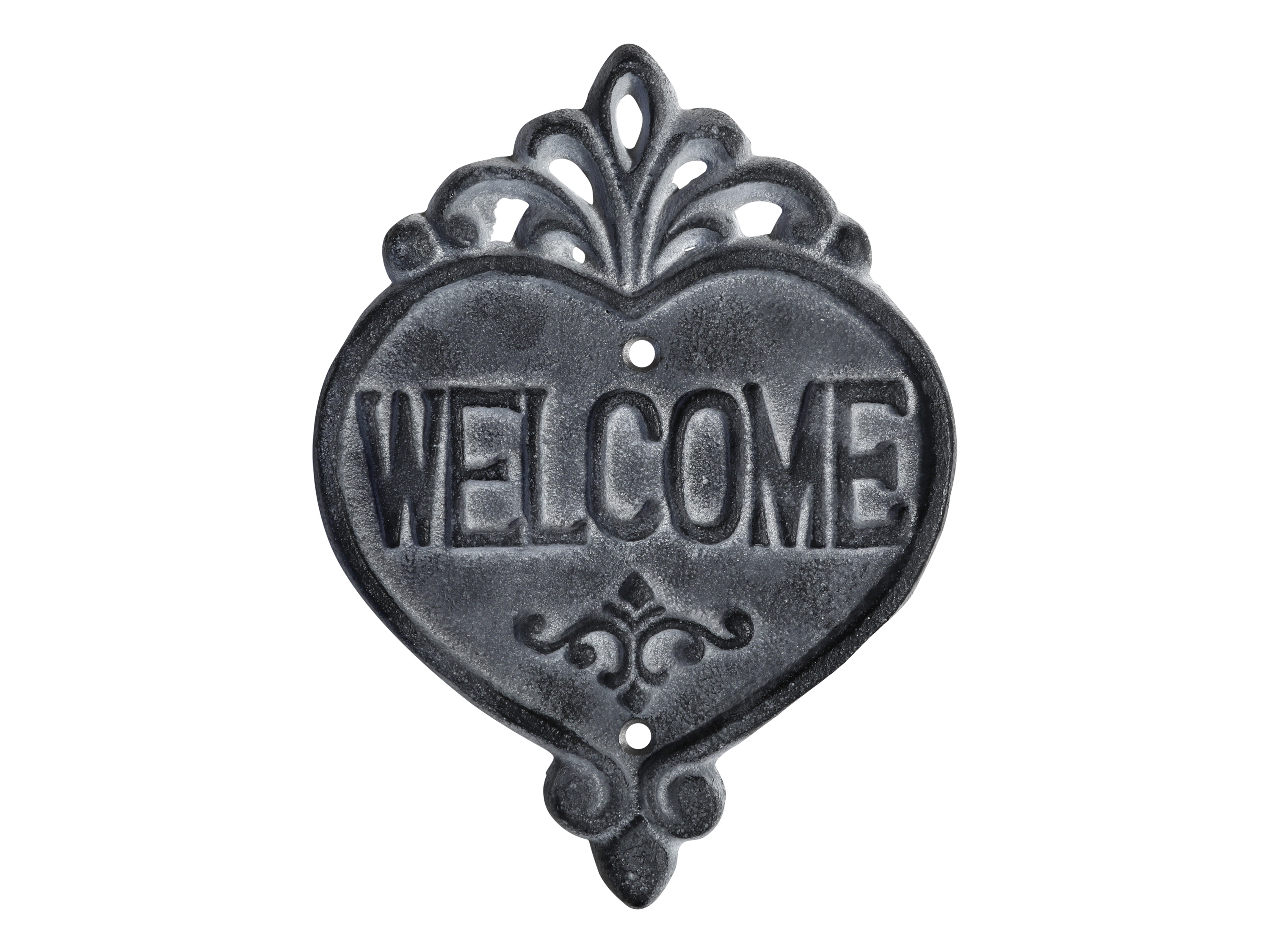 Skylt - Gjutjärn - Welcome - Grå - 3