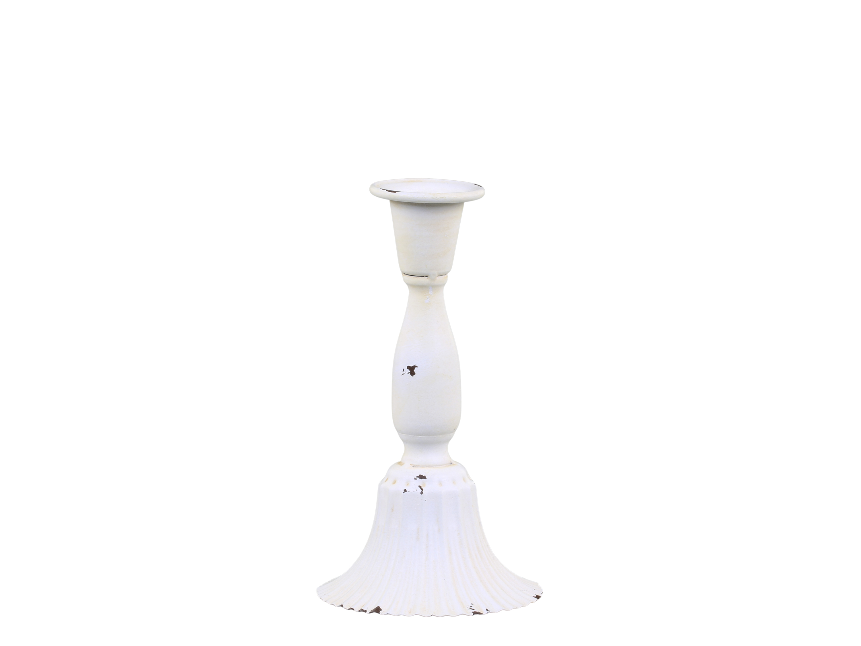 Ljusstake - Offwhite - Metall - 18 cm - 6