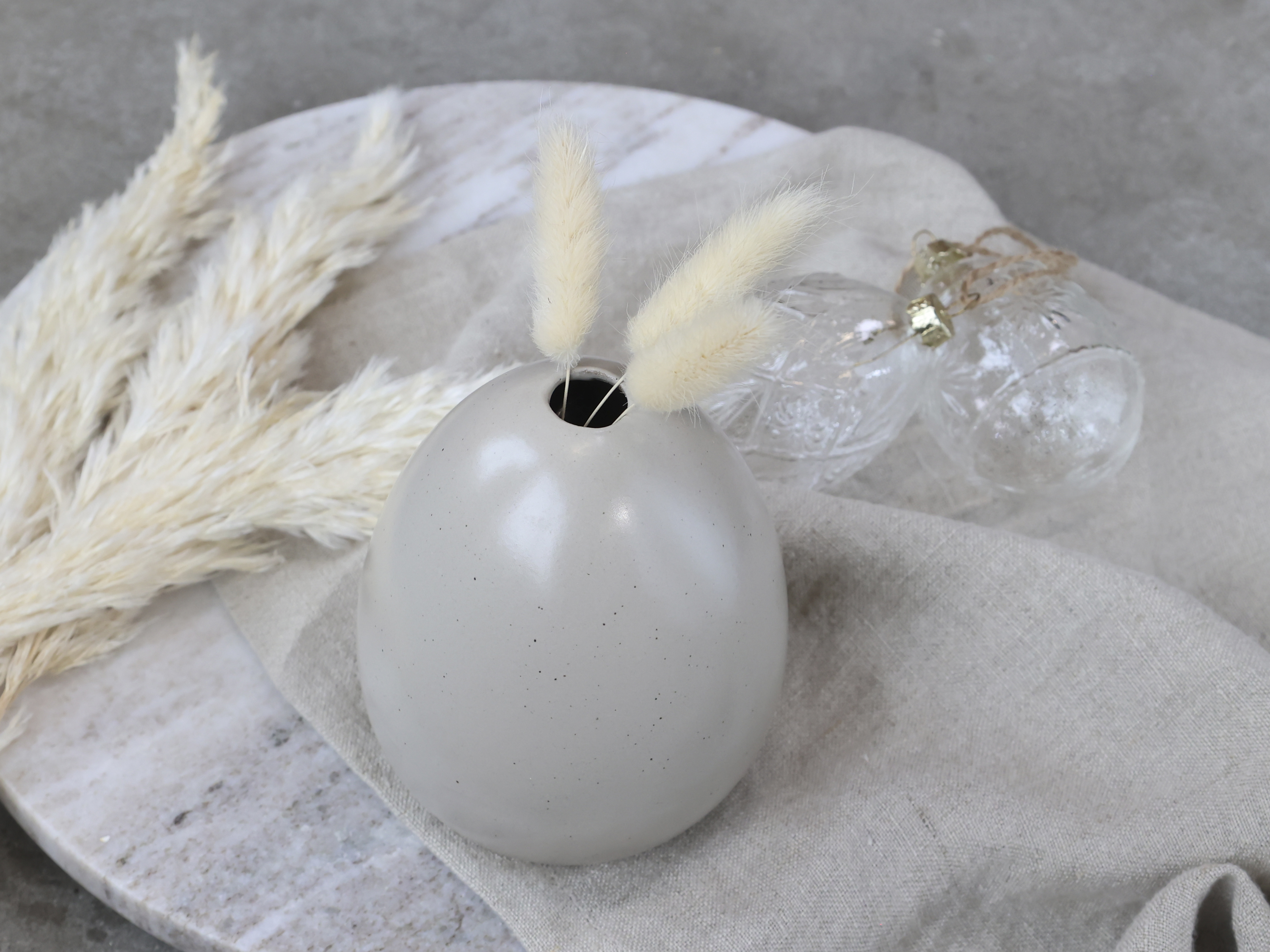 Äggformad vas - Ägg - Porslin - Latte - 11x9 cm - 3