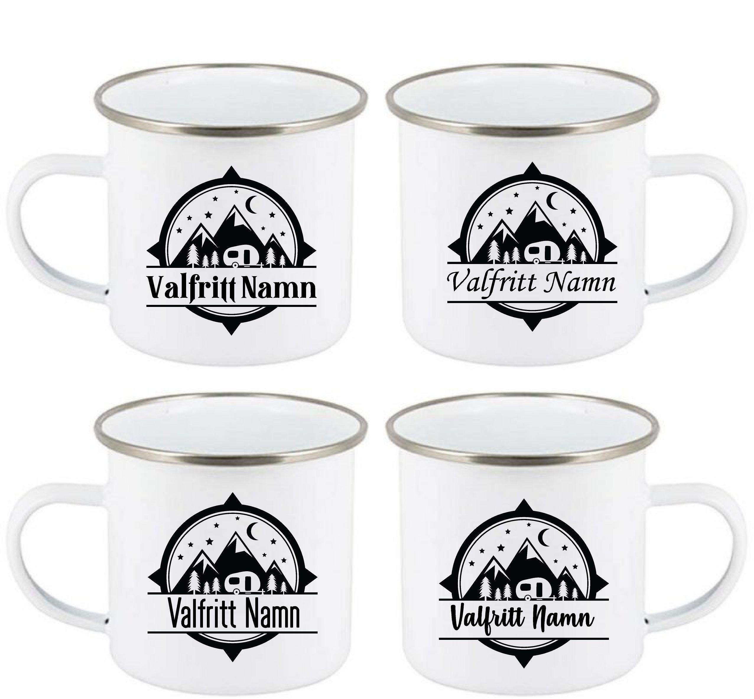 Mugg - Camping - Namn - 4 typsnitt - 2