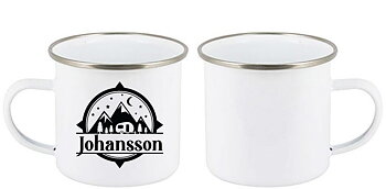 Mugg - Camping - Namn - 4 typsnitt