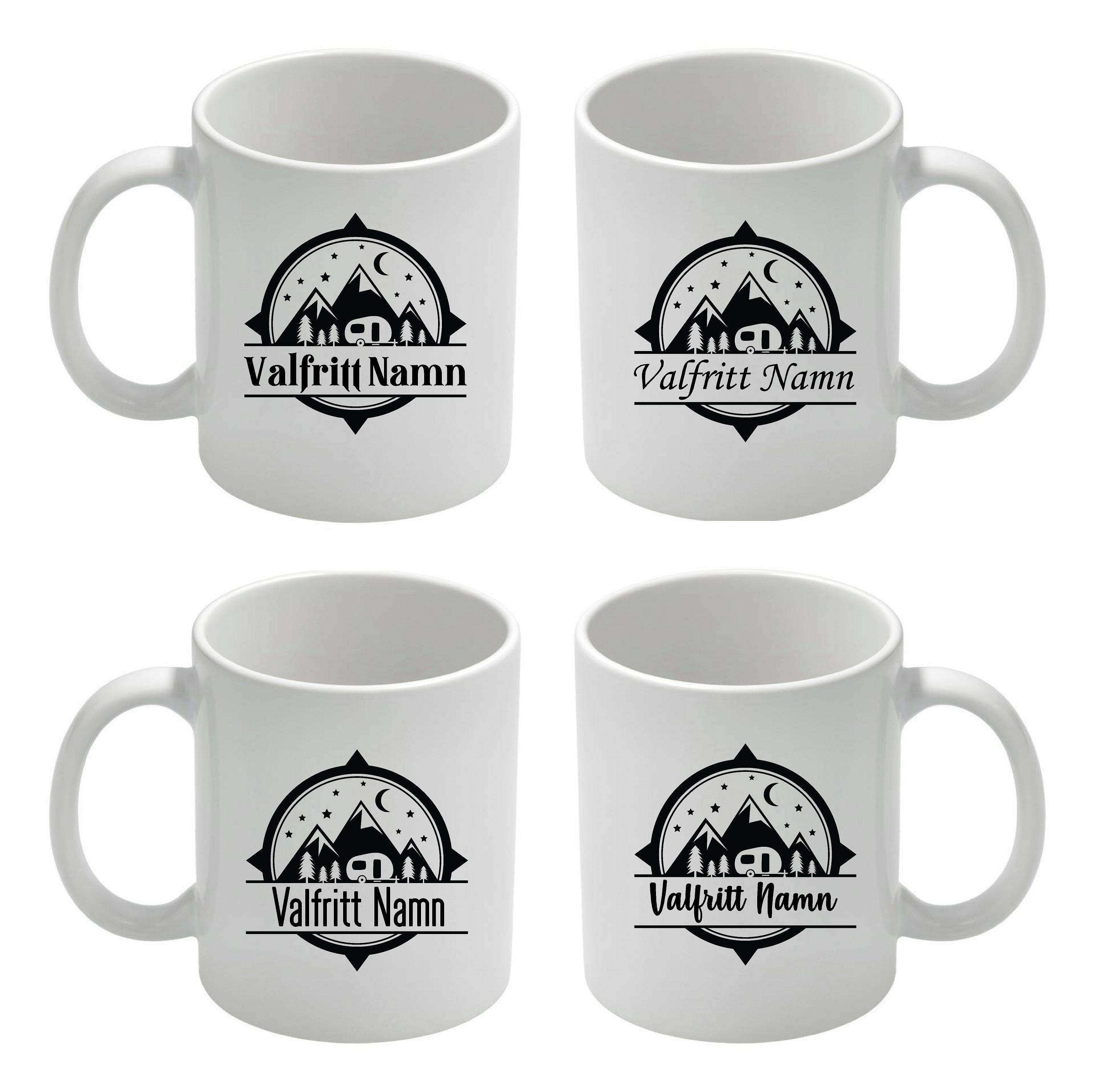 Mugg - Camping - Namn - 4 typsnitt - 3