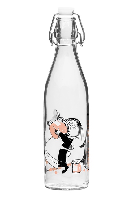 Mumin Glasflaska med patentkork 0,5 l - Marmelad