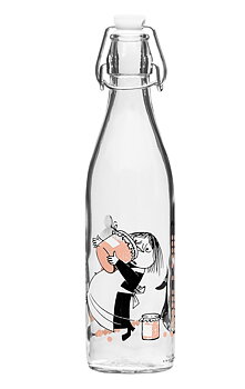 Mumin Glasflaska med patentkork 0,5 l - Marmelad