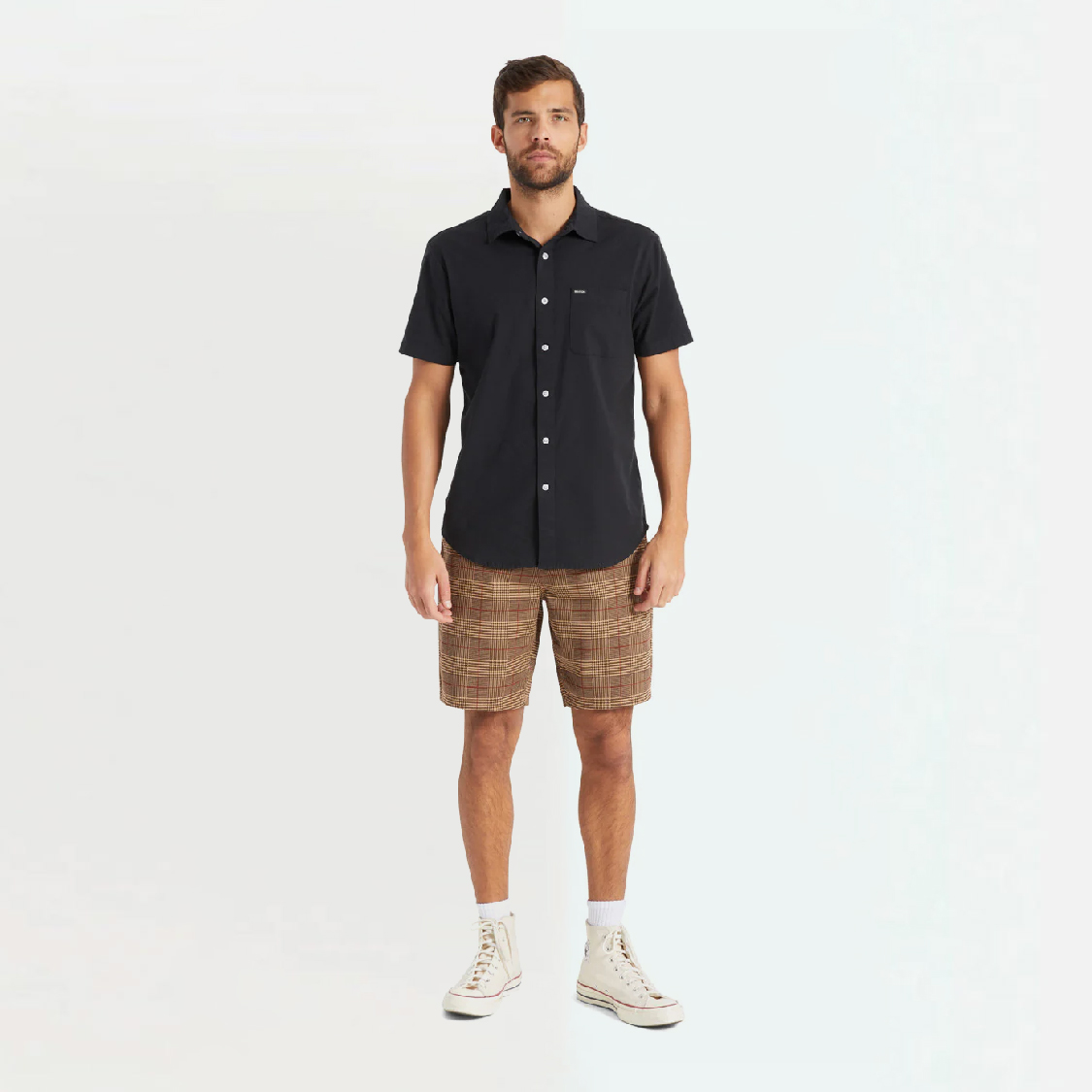 Brixton - Charter Oxford S/S WVN Black - 4