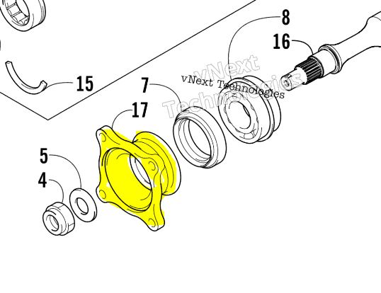 Flange Output Bakre Arctic Cat (0819-005) - 2