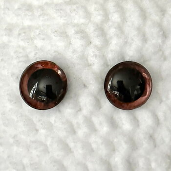  Ett par stora (18 mm) bruna säkerhetsögon