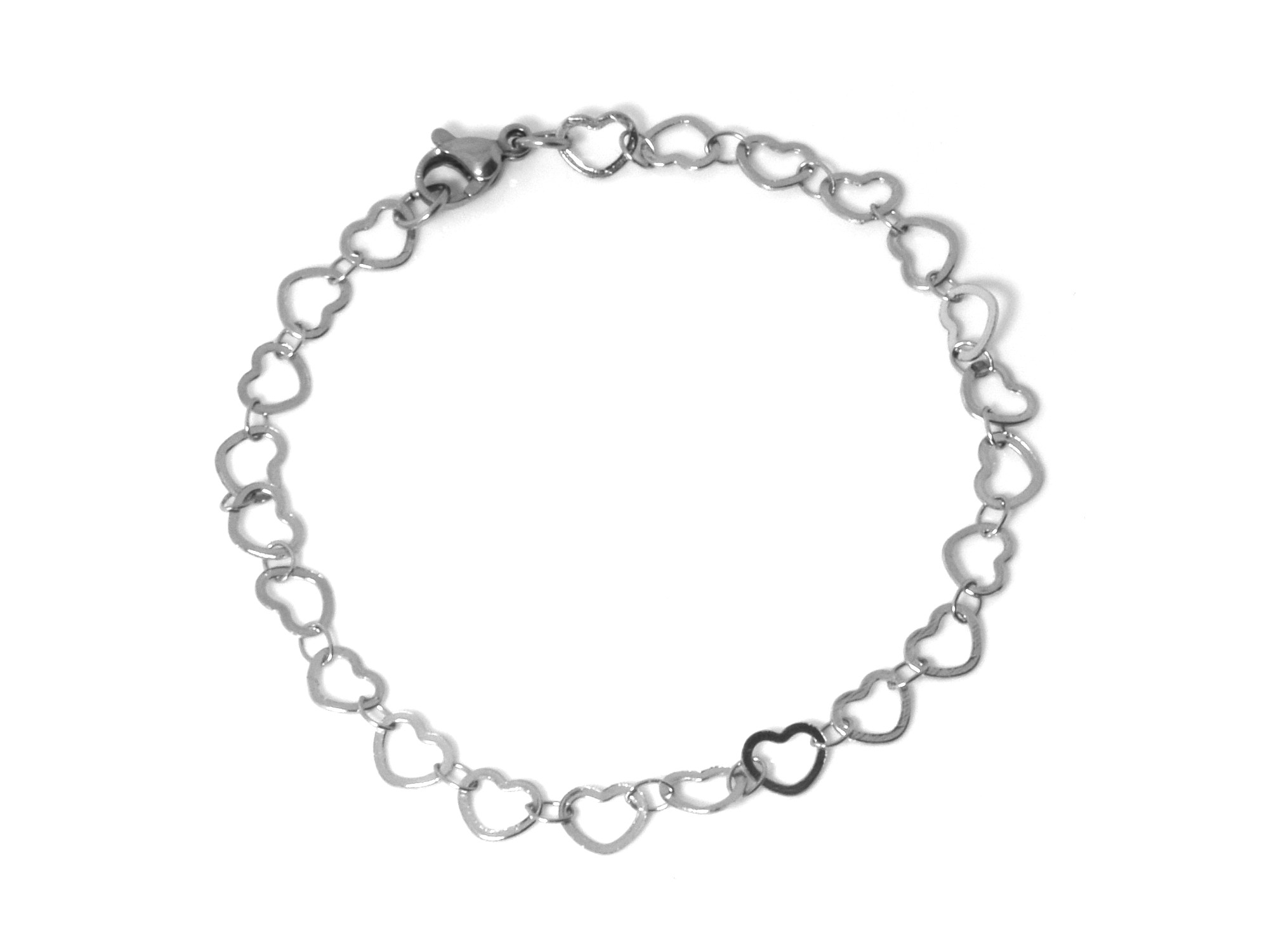 Hjärta Armband i Rostfritt Stål, Hjärtan Accessoar, Kärlek Smycke - 2
