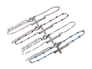 Kors Armband i Rostfritt Stål, Konfirmation Smycke