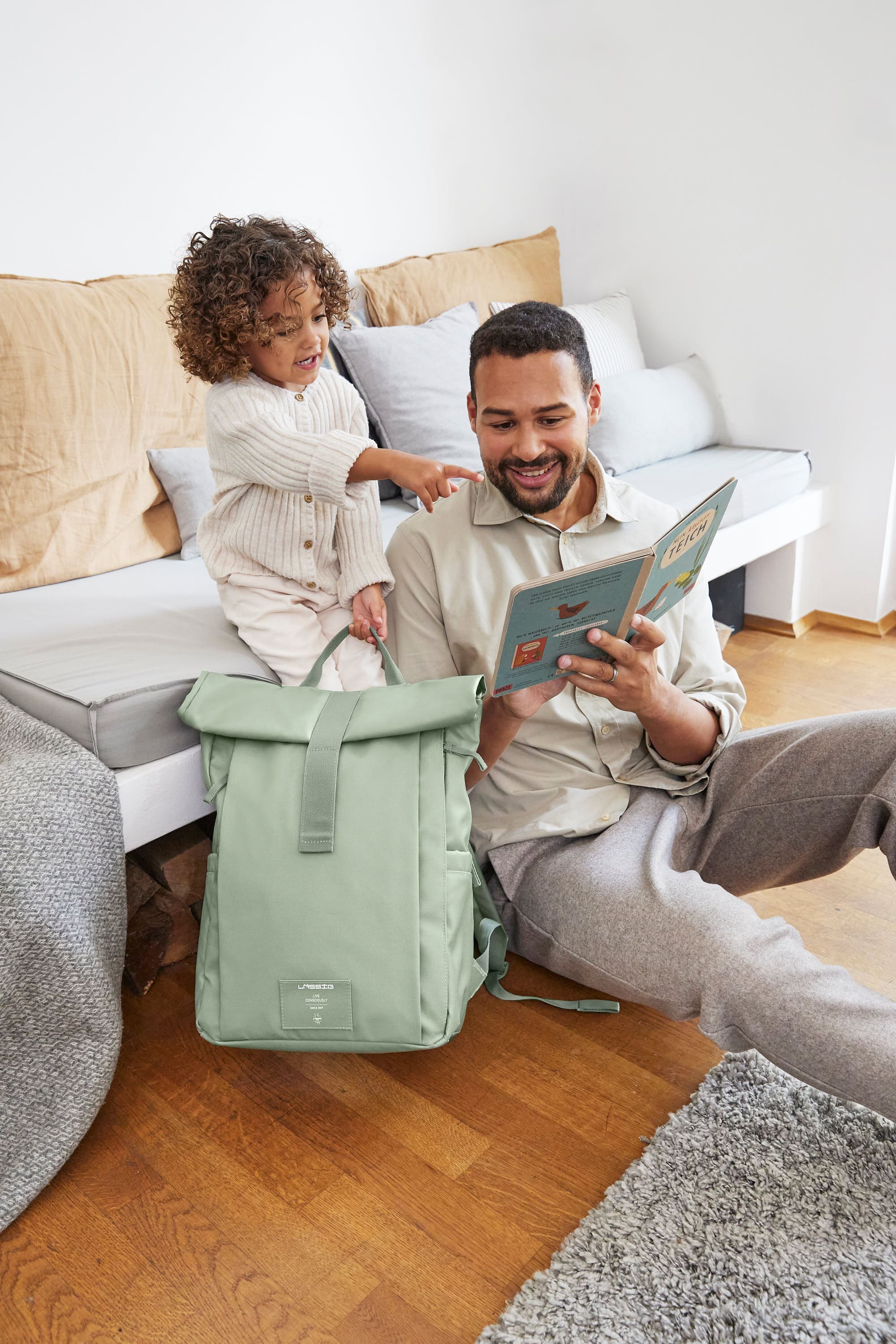 Lässig GRE Rolltop Up Backpack silver green - 2