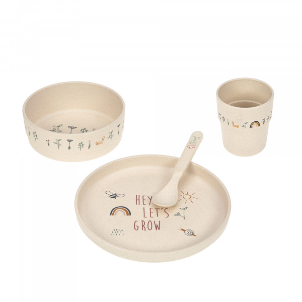 Lässig Dish Set PP/Cellulose Garden Explorer (Plate, Bowl, Mug, Spoon) - 3