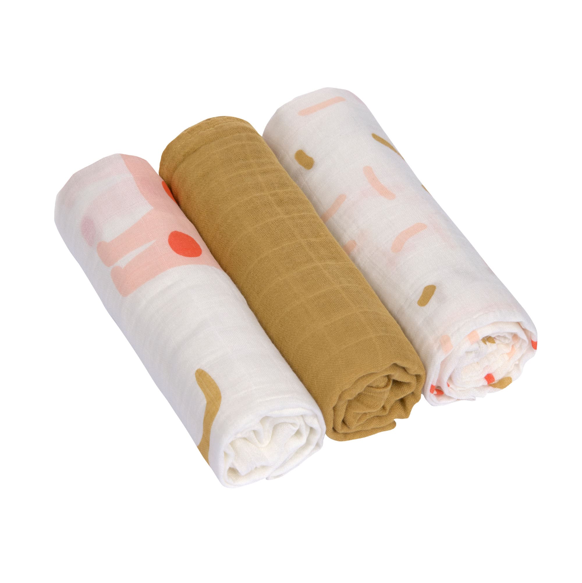 Lässig Heavenly soft Swaddle L Little Mateys spicy orange 3 pcs ass., 80 x 80 cm - 3