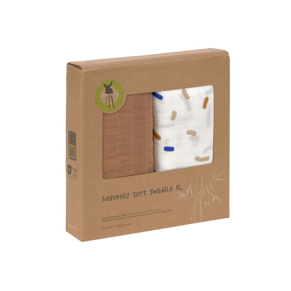 Lässig Heavenly soft Swaddle XL Little Mateys royal blue 2 pcs ass., 120 x 120 cm - 2