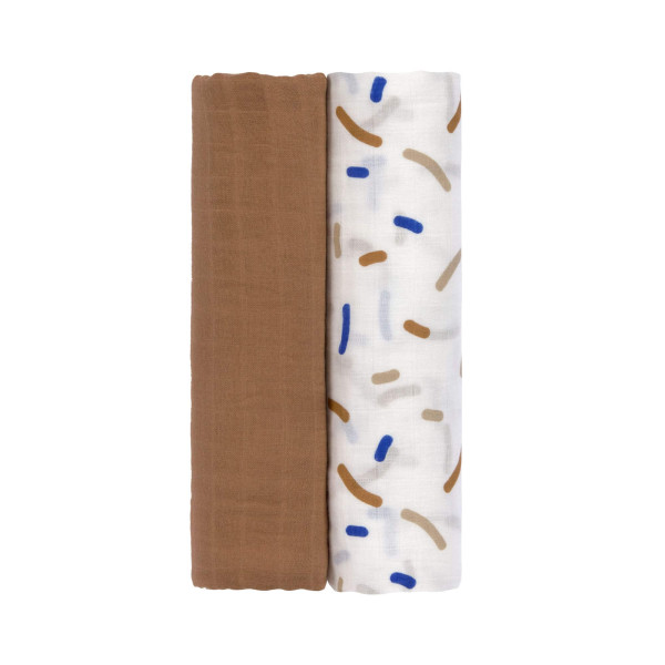 Lässig Heavenly soft Swaddle XL Little Mateys royal blue 2 pcs ass., 120 x 120 cm - 5