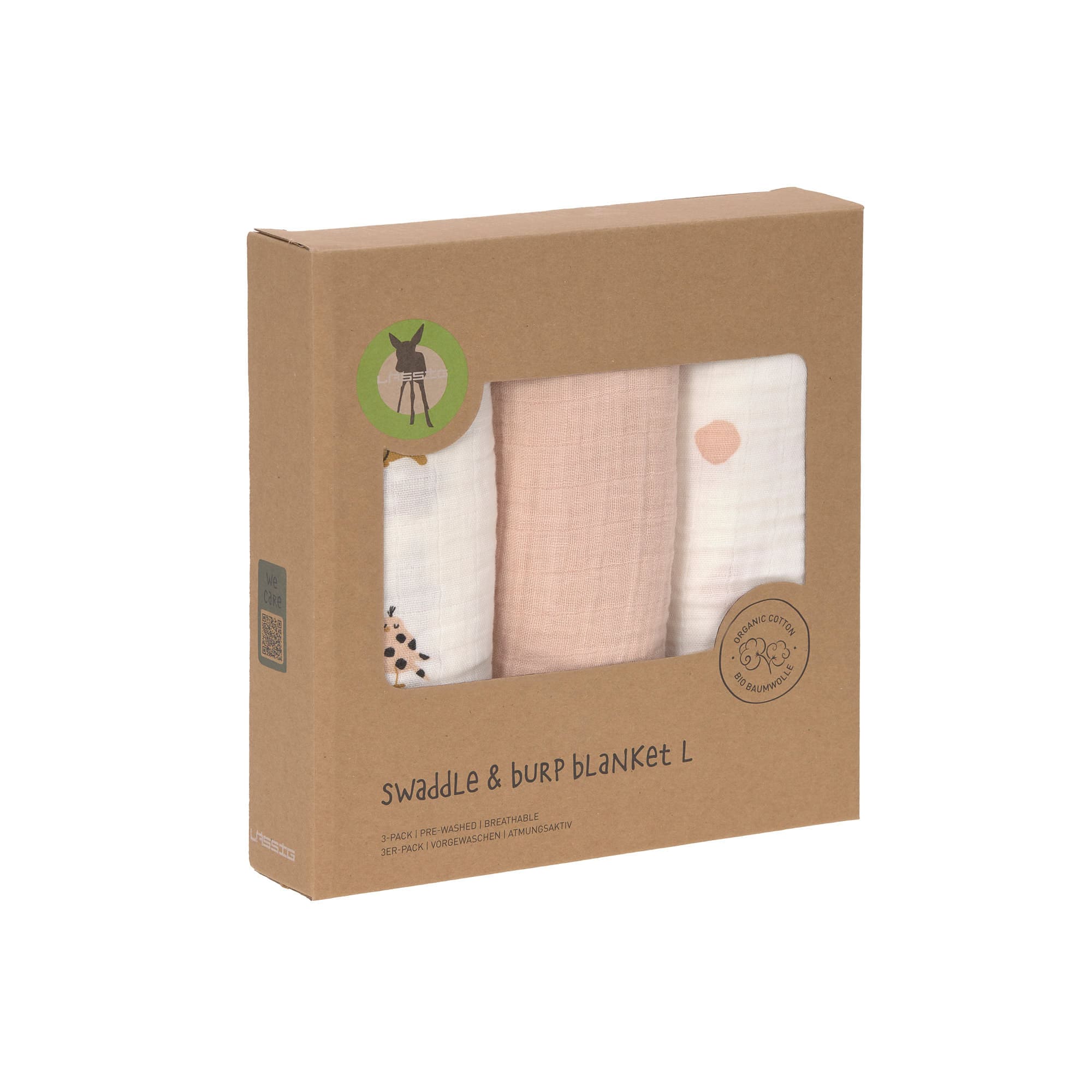 Lässig Swaddle & Burp Blanket L Little Mateys spicy orange, 3 pcs ass., 85 x 85 cm - 8