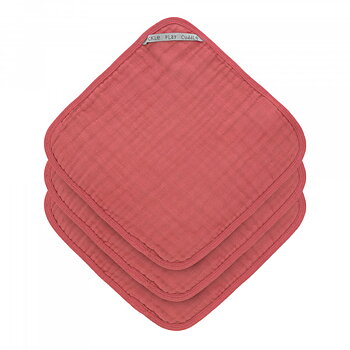 Lässig Muslin Washcloth Set 3 pcs rosewood