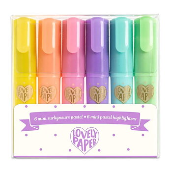 6 Mini Pastel Highlighters - Djeco